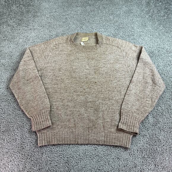 VINTAGE Filenes Sweater Mens Large Beige Wintuk Orlon Acrylic Pullover 70s - Picture 1 of 13